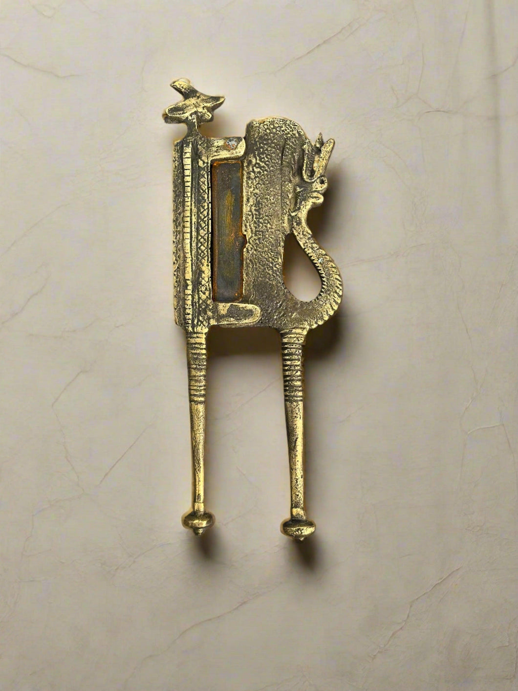 Beautiful Vintage Brass Mughal Indian Betel Nut Cutter, Mid 19th Century (Length - 23