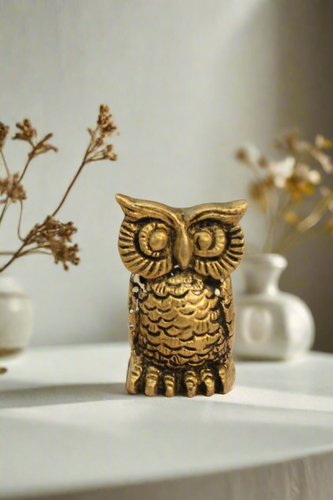 Beautiful Vintage Brass Paper weight / Owl Showpiece - Style It by Hanika