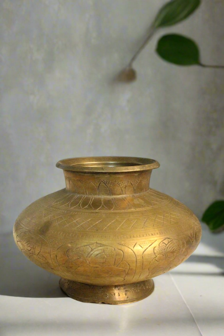 Beautiful Vintage Brass Water Pot - Style It by Hanika