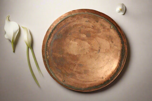 Beautiful Vintage Copper Carved Plate - Style It by Hanika