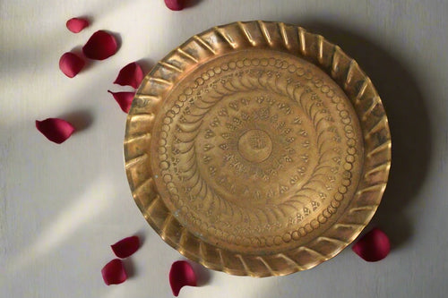 Beautiful Vintage Copper Carved Plate - Style It by Hanika