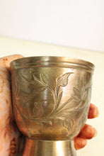 Load image into Gallery viewer, Beautiful Vintage Copper Footed Glass goblet - Style It by Hanika
