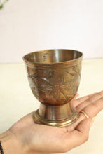 Load image into Gallery viewer, Beautiful Vintage Copper Footed Glass goblet - Style It by Hanika
