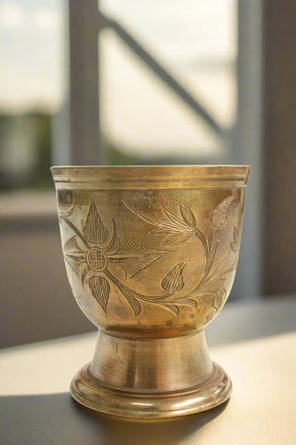 Beautiful Vintage Copper Footed Glass goblet - Style It by Hanika