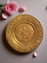 Load image into Gallery viewer, Beautiful Vintage Natraj Embossed Brass Plate - Style It by Hanika
