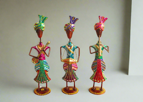 Beautifully Hand Crafted Musicians Sardar - Metal Decorative / Gifting Piece Size 8.9 x 8.9 x 33 cm - Style It by Hanika