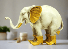 Load image into Gallery viewer, Charming Poly Resin White Elephant with Shoes - Style It by Hanika
