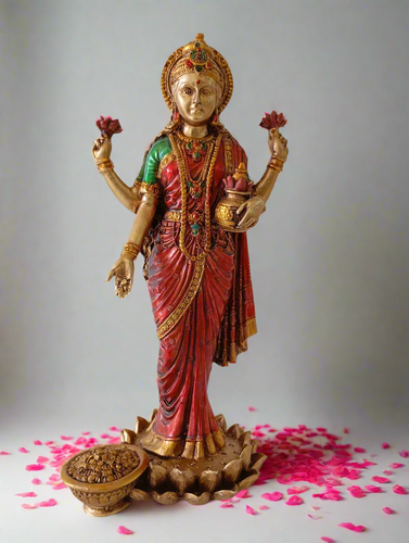 Divine Blessings: Poly Resin Lakshmi Statue - Style It by Hanika