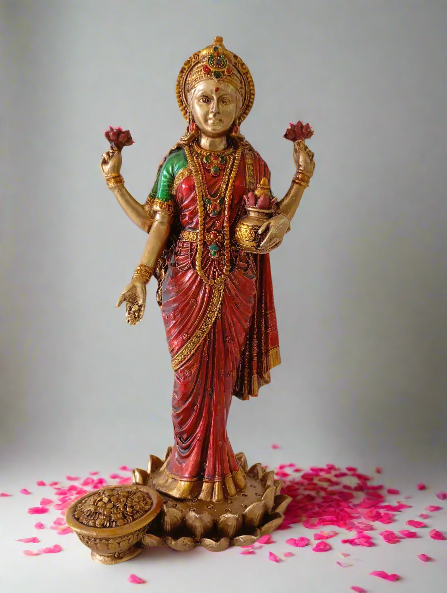 Divine Blessings: Poly Resin Lakshmi Statue - Style It by Hanika