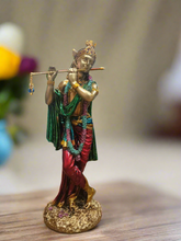 Load image into Gallery viewer, Divine Cold Cast Krishna Flute Statue | Handcrafted Religious Figurine | Spiritual Home Decor Gift | Hindu Deity Statue - Style It by Hanika
