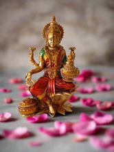 Load image into Gallery viewer, Elegant Handcrafted Poly Resin Kamal Laxmi Sitting in Multicolor - Style It by Hanika
