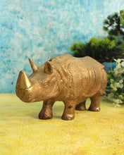 Load image into Gallery viewer, Elegant Vintage Brass Rhinoceros Showpiece - A Timeless Decor Accent - Style It by Hanika
