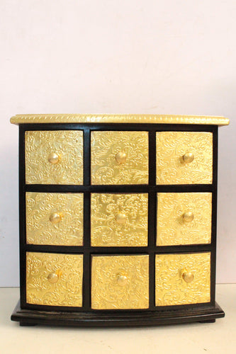 Exquisite Handcrafted 9-Drawer Box with Brass Fittings - Style It by Hanika