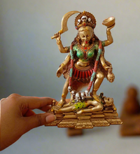 Load image into Gallery viewer, Goddess Kali statue depicting the fierce form of Parvati as the Hindu goddess of destruction, power, and creation, shown with Lord Shiva. - Style It by Hanika
