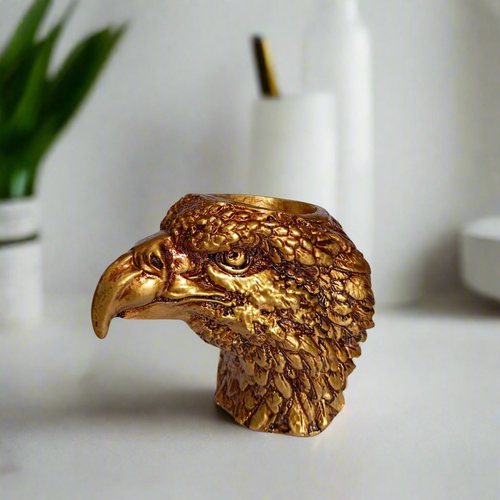 Golden Eagle Head Pen Holder, Desk Organizer - Style It by Hanika