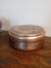 Load image into Gallery viewer, Golden Hearth: Vintage Brass Chapati Box - Style It by Hanika
