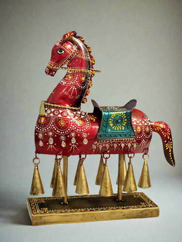 Graceful Horse Showpiece with 10 Hanging Bells - Style It by Hanika