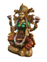 Load image into Gallery viewer, Graceful Prosperity: Poly Resin Sitting Lakshmi Statue - Style It by Hanika
