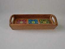 Load image into Gallery viewer, Hand-Painted Wooden Serving Tray | Moroccan Tile Decor | Rustic Farmhouse Tray | Unique Hostess Gift | Kitchen &amp; Dining Decor - Style It by Hanika

