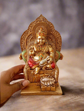 Load image into Gallery viewer, Handcrafted Lord Kuber Idol | Traditional Wealth Deity Statue | Rajasthani Tribal Art | Indian Home Decor | Lakshmi Kuber Murti - Style It by Hanika
