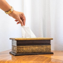 Load image into Gallery viewer, Handcrafted Tissue Box with Heavy Brass Fittings - A Luxurious Necessity - Style It by Hanika

