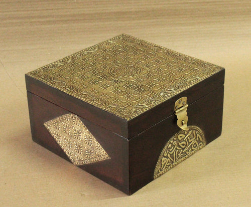 Handcrafted Wooden Box with Brass Fittings: Timeless Elegance in Every Detail - Style It by Hanika