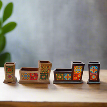 Load image into Gallery viewer, Handcrafted Wooden Pen Holder for Desk - Style It by Hanika
