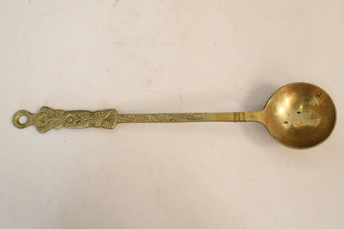 Huge Vintage Brass serving spoon with Floral Handle - Style It by Hanika