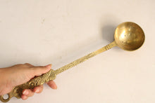 Load image into Gallery viewer, Huge Vintage Brass serving spoon with Floral Handle - Style It by Hanika
