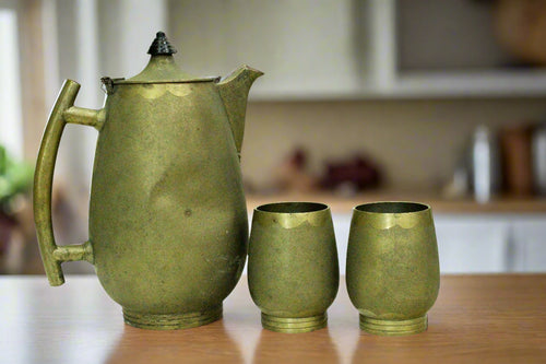Magnificent Antique Brass Jug and Glass set - Style It by Hanika