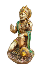 Load image into Gallery viewer, Majestic Poly Resin Sitting Hanuman Ji Statue - Style It by Hanika
