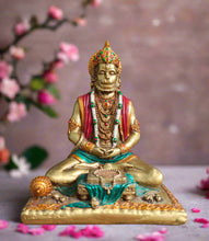 Load image into Gallery viewer, Majestic Poly Resin Sitting Hanuman Ji Statue - Style It by Hanika
