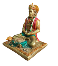 Load image into Gallery viewer, Majestic Poly Resin Sitting Hanuman Ji Statue - Style It by Hanika
