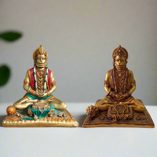 Majestic Poly Resin Sitting Hanuman Ji Statue - Style It by Hanika