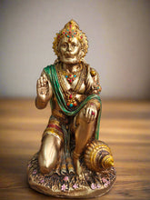 Load image into Gallery viewer, Majestic Poly Resin Sitting Hanuman Ji Statue - Style It by Hanika
