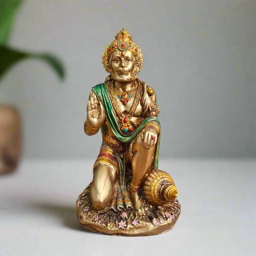 Majestic Poly Resin Sitting Hanuman Ji Statue - Style It by Hanika
