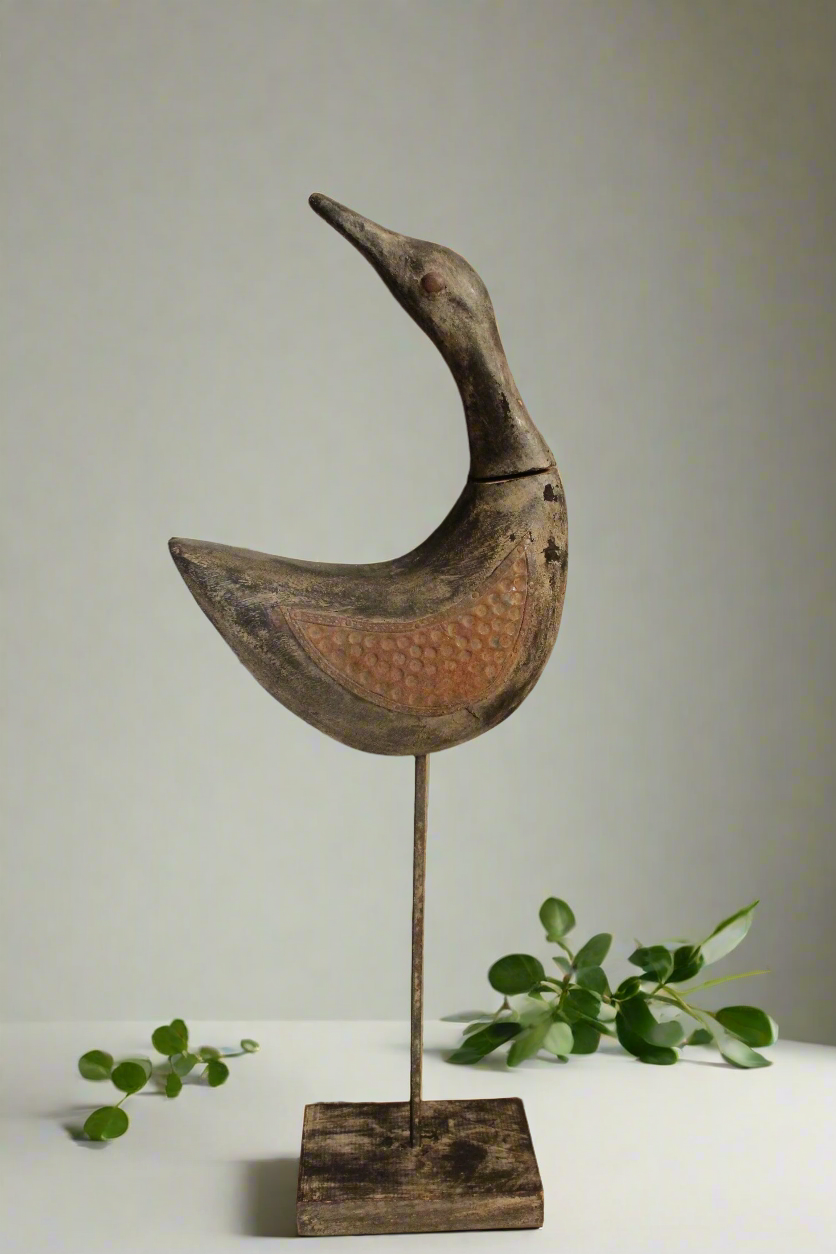 Metal and Wooden Handcrafted Duck Bird - Style It by Hanika