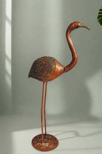 Metal and Wooden Handcrafted Flamingo - Style It by Hanika