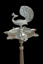 Load image into Gallery viewer, Metal Peacock Deepak: Illuminate Your Daily Pooja and Festive Celebrations - Style It by Hanika
