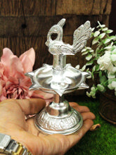Load image into Gallery viewer, Metal Peacock Deepak: Illuminate Your Daily Pooja and Festive Celebrations - Style It by Hanika
