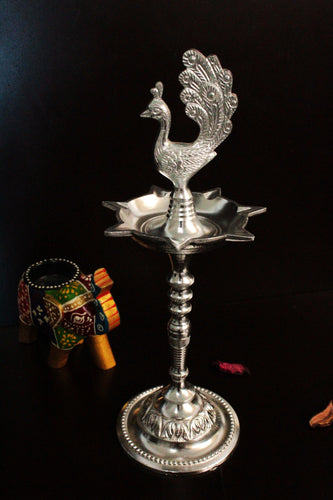 Metal Peacock Deepak: Illuminate Your Daily Pooja and Festive Celebrations - Style It by Hanika