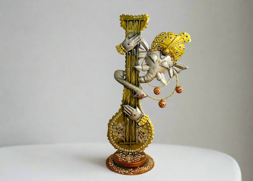 Metal Sitar Ganesh Table Decor - Style It by Hanika