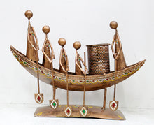Load image into Gallery viewer, Metal Table Decor Boat Pen Stand / Cutlery Stand - Style It by Hanika
