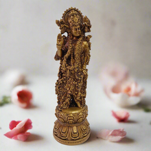Load image into Gallery viewer, Resin Radha Krishna Statue Set | Gold Finish Murti | Hindu God Idols | Divine Couple Figurine | Housewarming Gift | Indian Decor - Style It by Hanika
