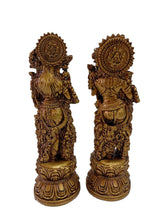 Load image into Gallery viewer, Resin Radha Krishna Statue Set | Gold Finish Murti | Hindu God Idols | Divine Couple Figurine | Housewarming Gift | Indian Decor - Style It by Hanika
