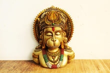 Load image into Gallery viewer, Sacred Vigilance: Poly Resin Antique Multi-Color Hanuman Ji Bust - Style It by Hanika
