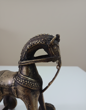 Load image into Gallery viewer, Vintage Brass Horse Figure on Wheels

