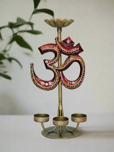 Serene OM Tealight Holder: Radiance for Your Sacred Space - Style It by Hanika