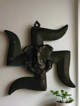 Load image into Gallery viewer, Swastik Ganesh Wall Décor Size 20.5 x 23 cm - Style It by Hanika
