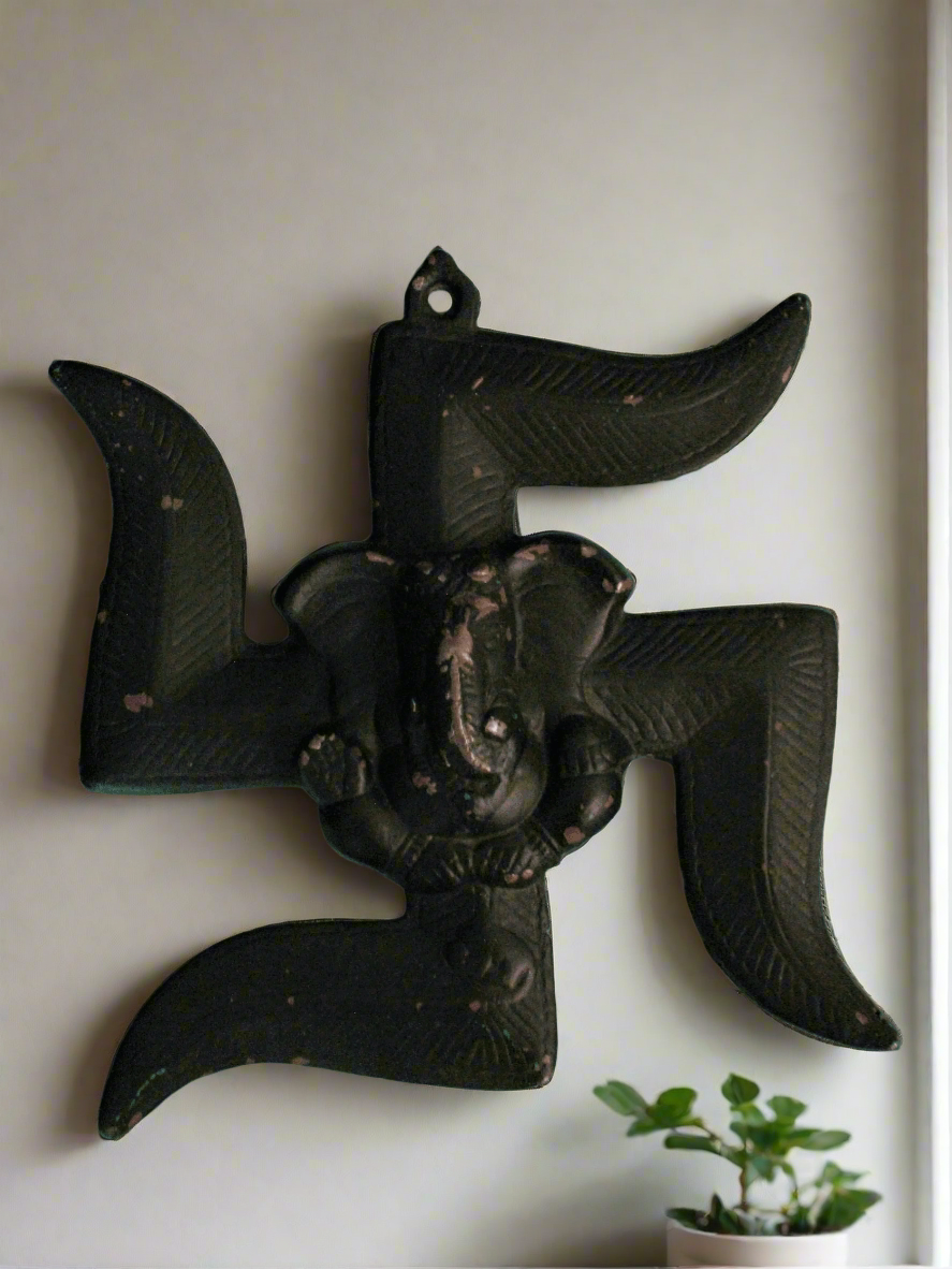 Swastik Ganesh Wall Décor Size 20.5 x 23 cm - Style It by Hanika